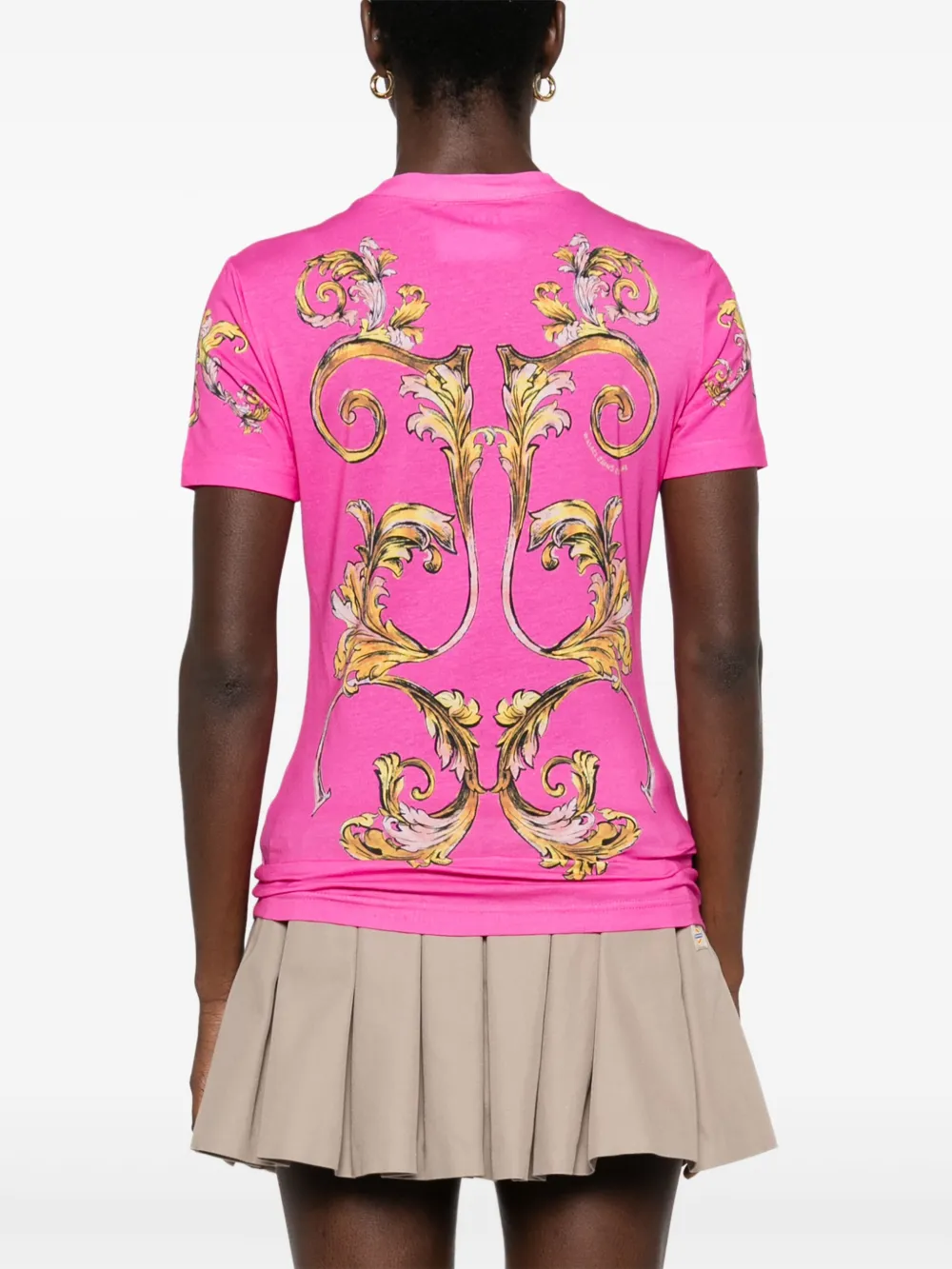 Versace Jeans Couture T-shirt met Barroco-print Roze