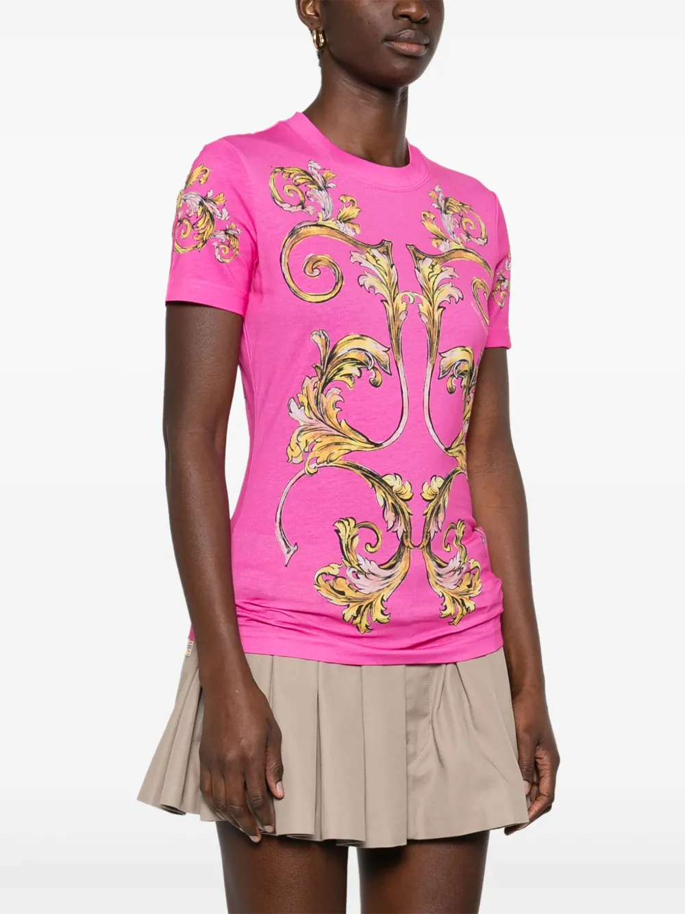 Versace Jeans Couture T-shirt met Barroco-print Roze
