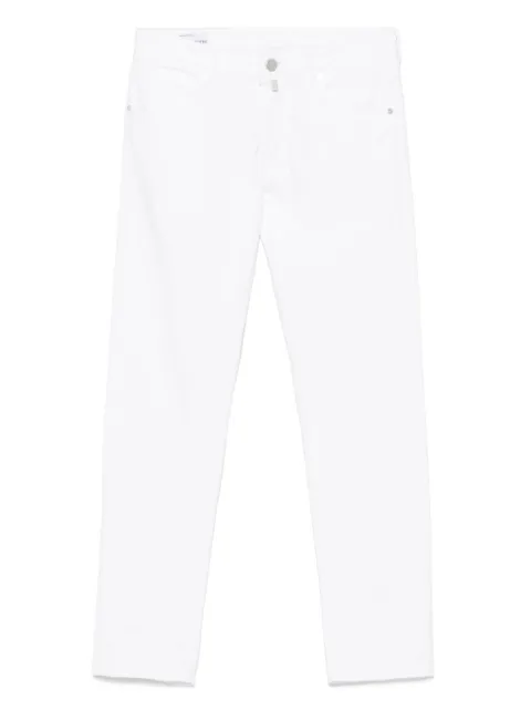 Incotex logo-patch tapered trousers