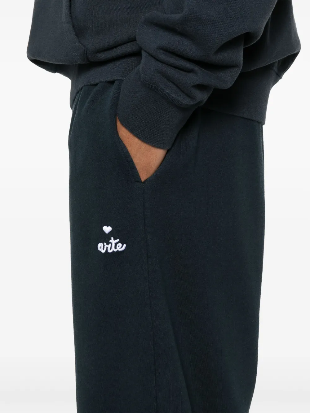 Shop Arte Heart-logo Track Pants In Blue