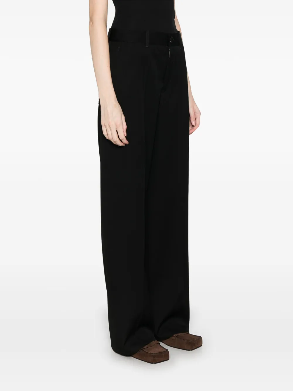 Jil Sander Broek van scheerwol Zwart