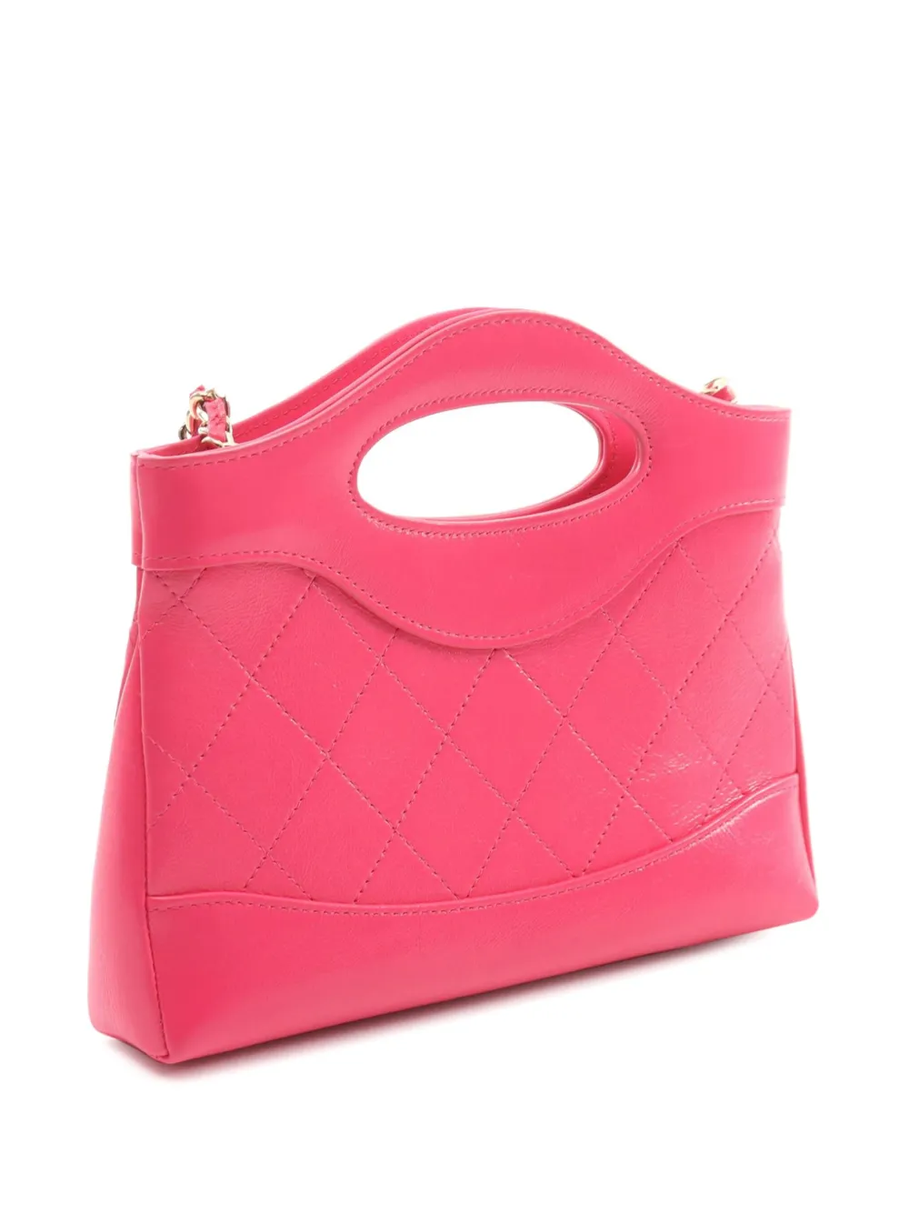 CHANEL Pre-Owned 2021-2024 31 gekreukte mini-shopper van glanzend kalfsleer - Roze