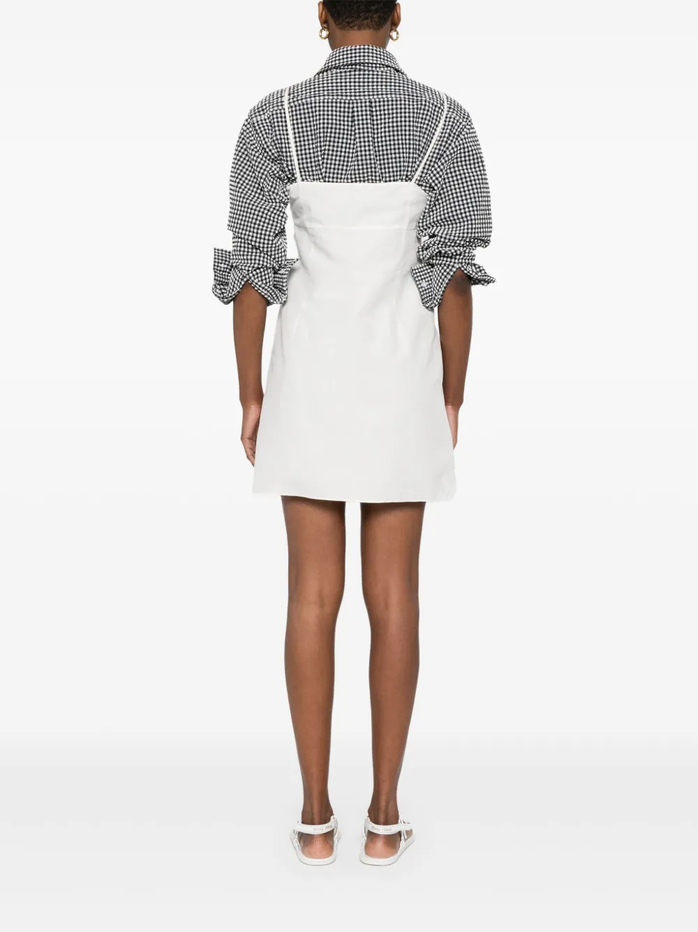 Miu Jurk van linnenblend Wit