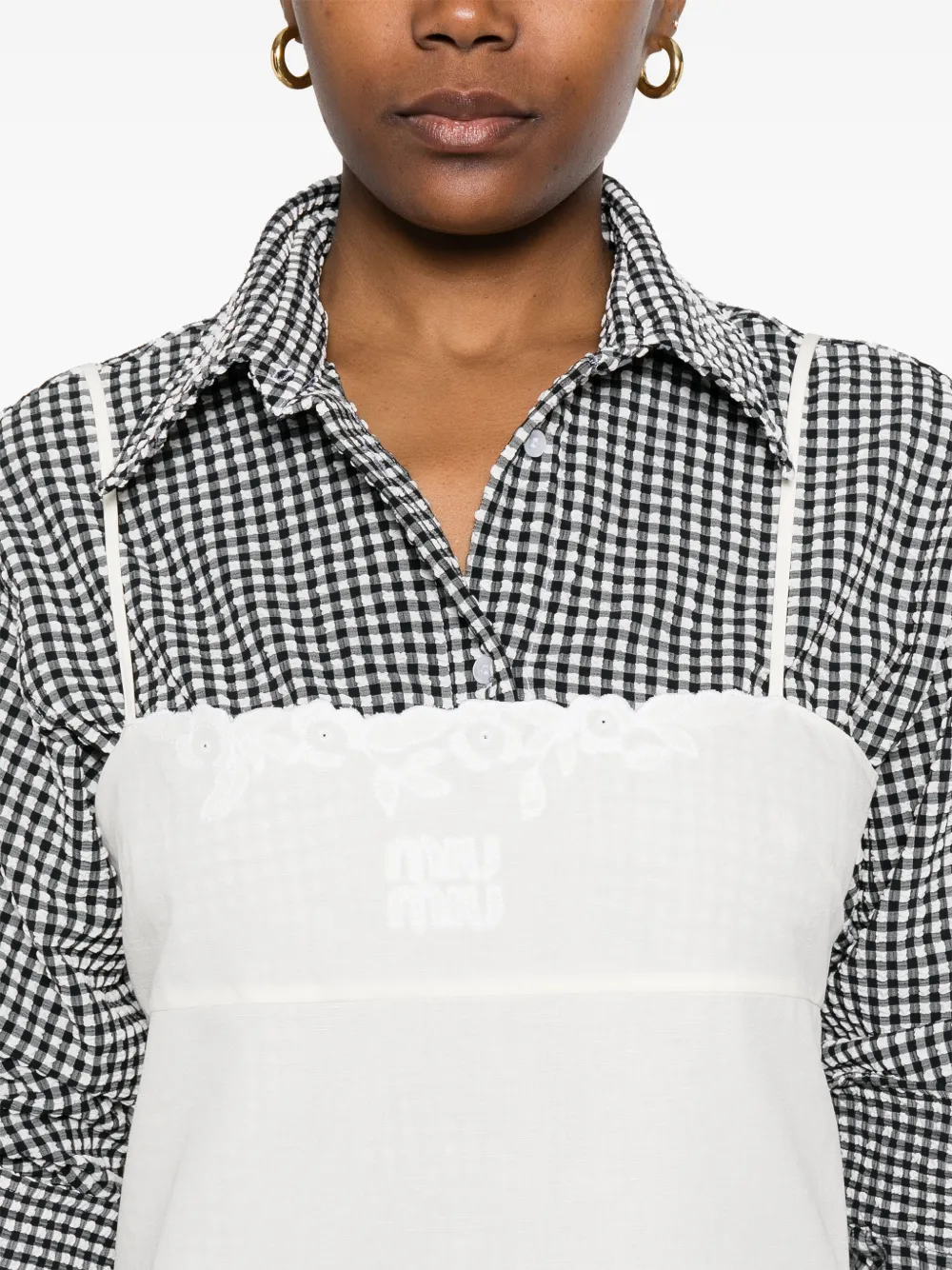 Miu Jurk van linnenblend Wit