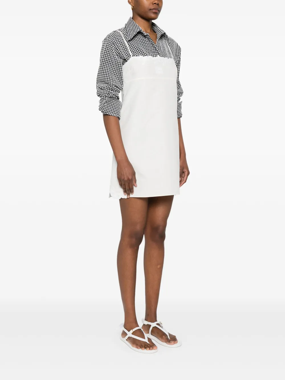 Miu Jurk van linnenblend Wit