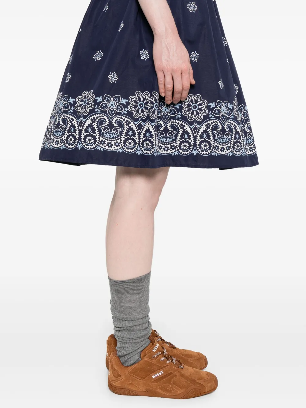 Miu Midi-rok met bandanaprint Blauw
