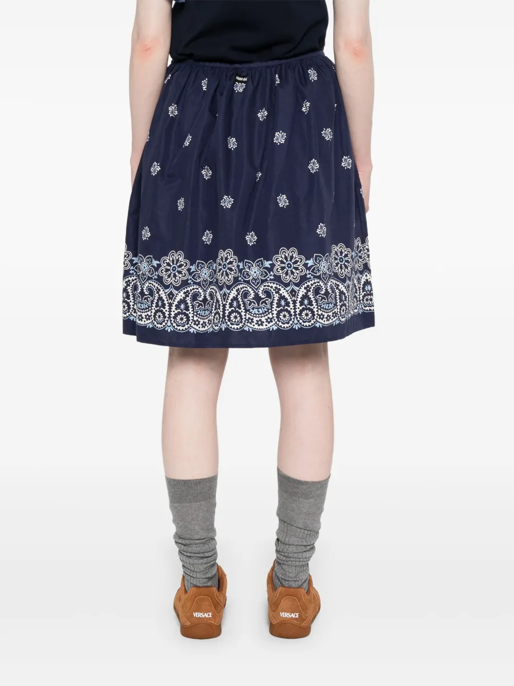 Miu Midi-rok met bandanaprint Blauw