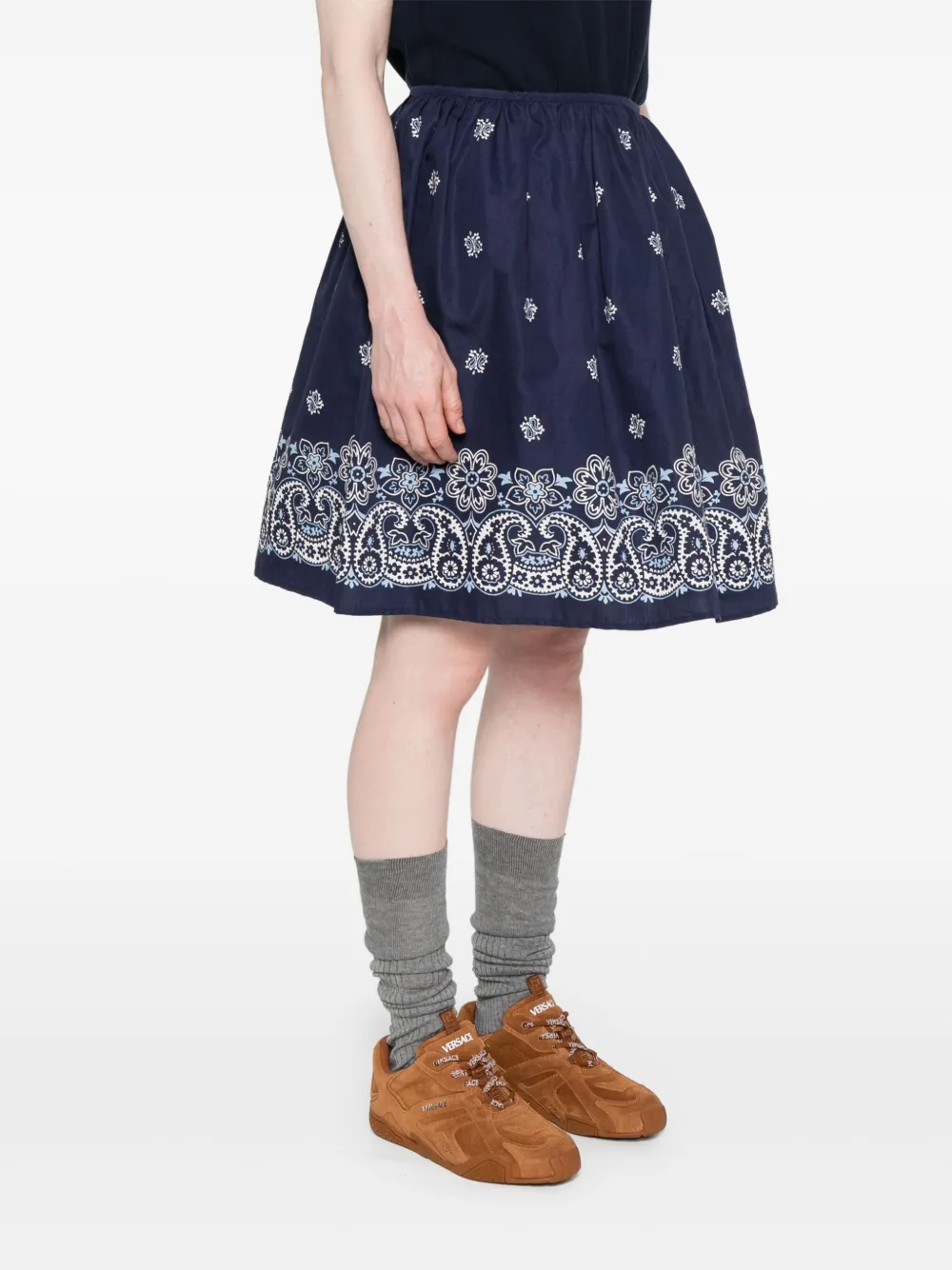 Miu Midi-rok met bandanaprint Blauw