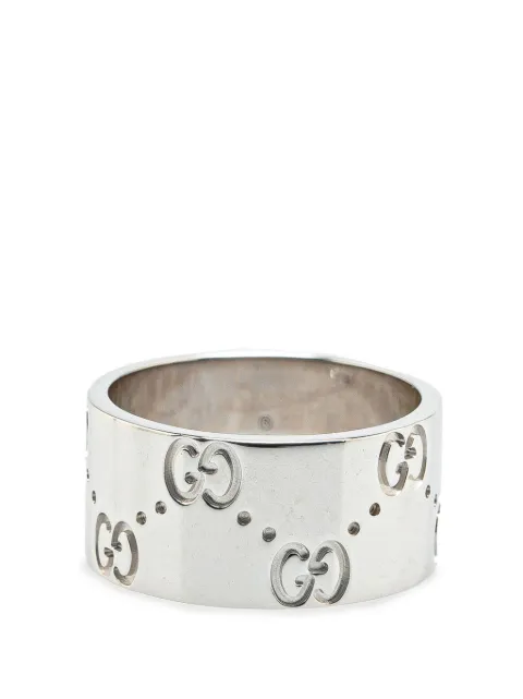 Gucci Pre-Owned Anello Icon Wide In Oro Bianco 18 carati 2000-2024