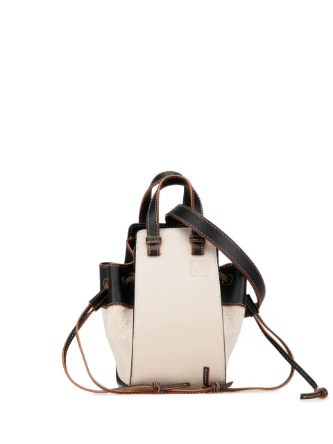 Loewe Pre-Owned 2010-2024 Mini Leather and Canvas Hammock Bag satchel