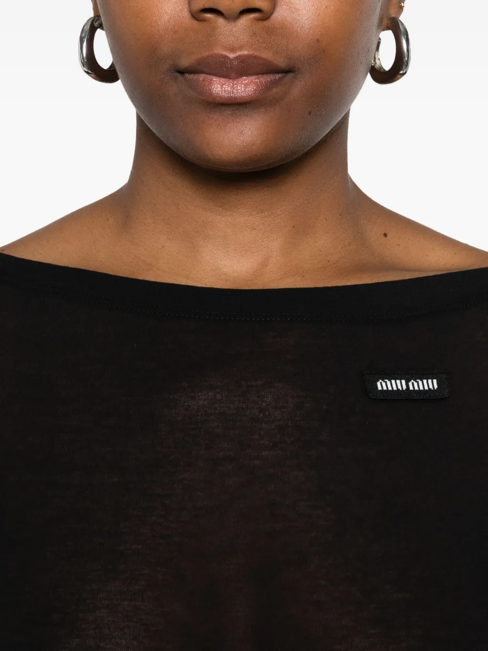 Miu Midi-jurk met logopatch Zwart