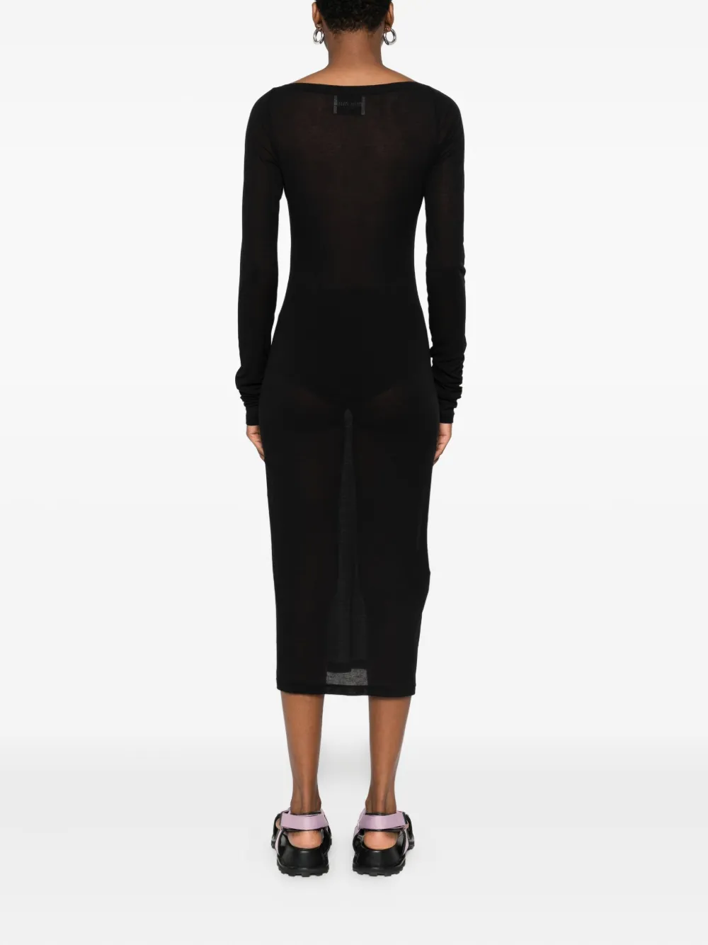 Miu Midi-jurk met logopatch Zwart