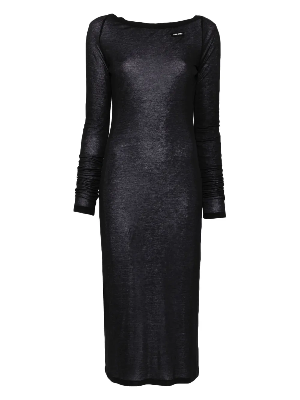 Miu Midi-jurk met logopatch Zwart