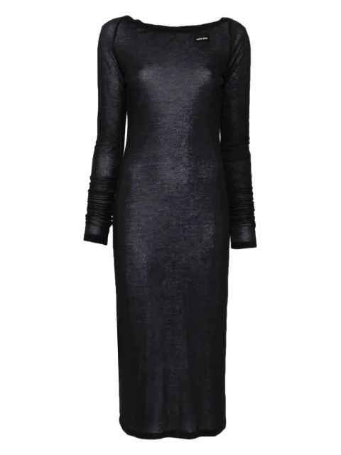 Miu Miu logo-patch midi dress