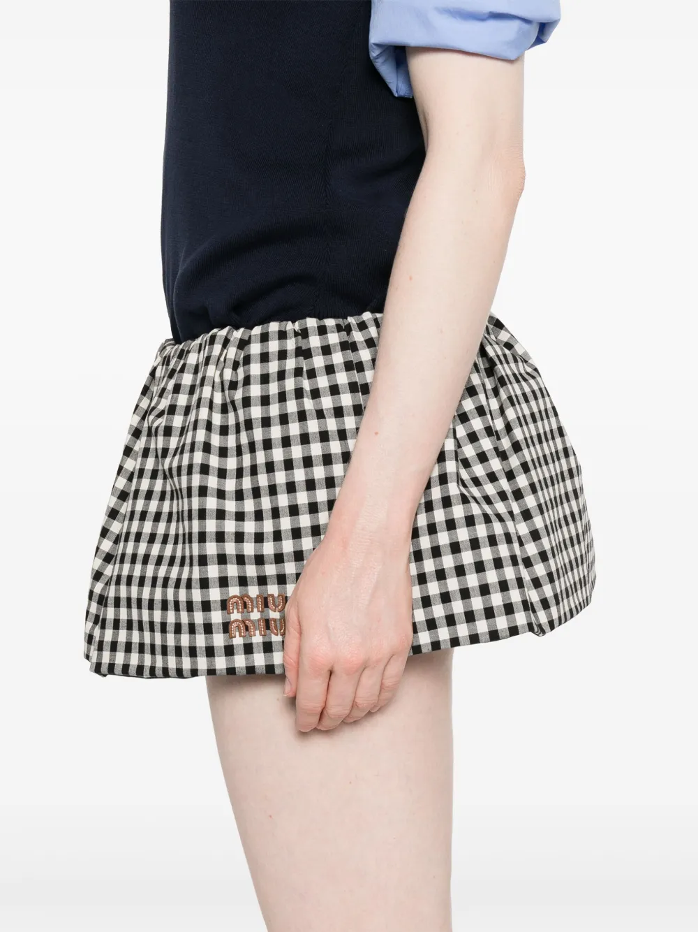 Miu Geruite mini-rok Wit