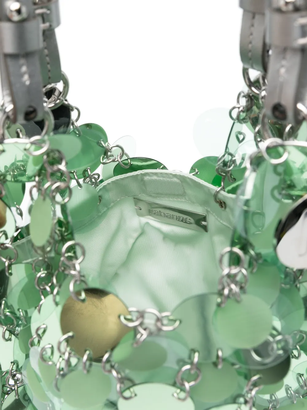Rabanne Sparkle Discs schoudertas Groen