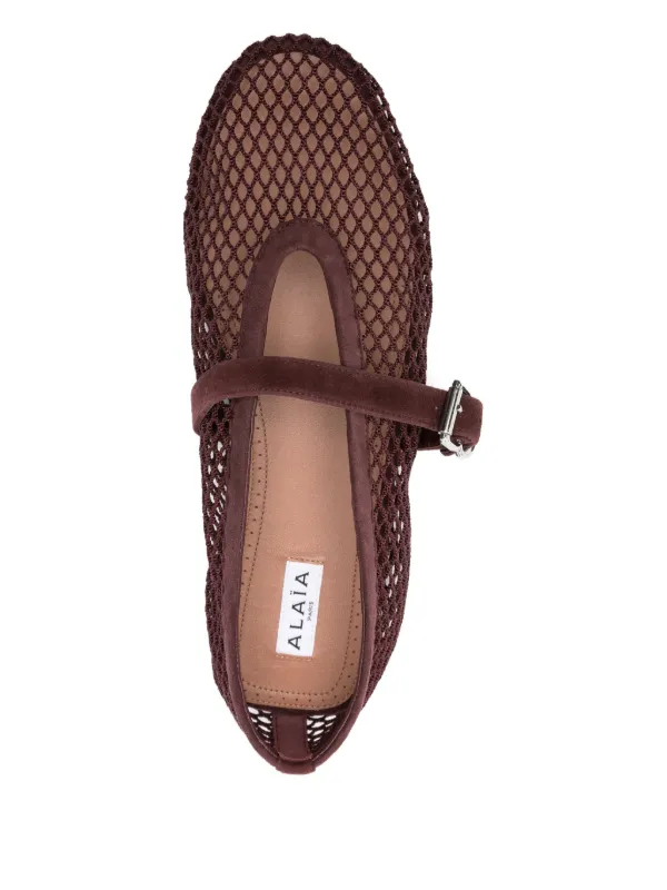 Alaïa Mesh Ballet Flats | Red | FARFETCH