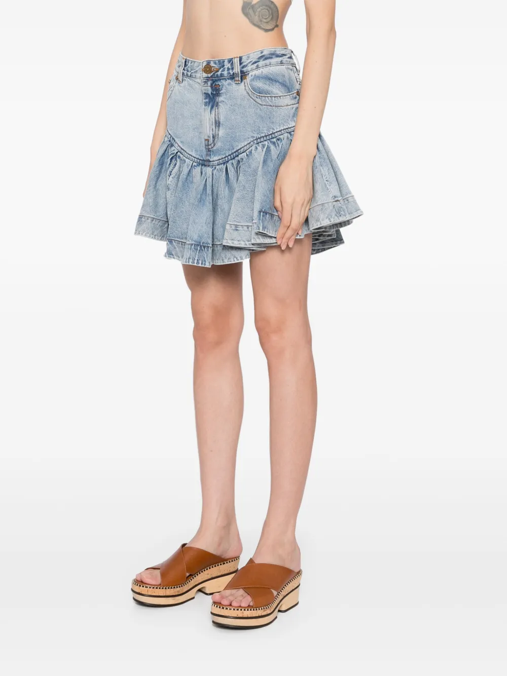 ZIMMERMANN Mini-rok met franje Blauw