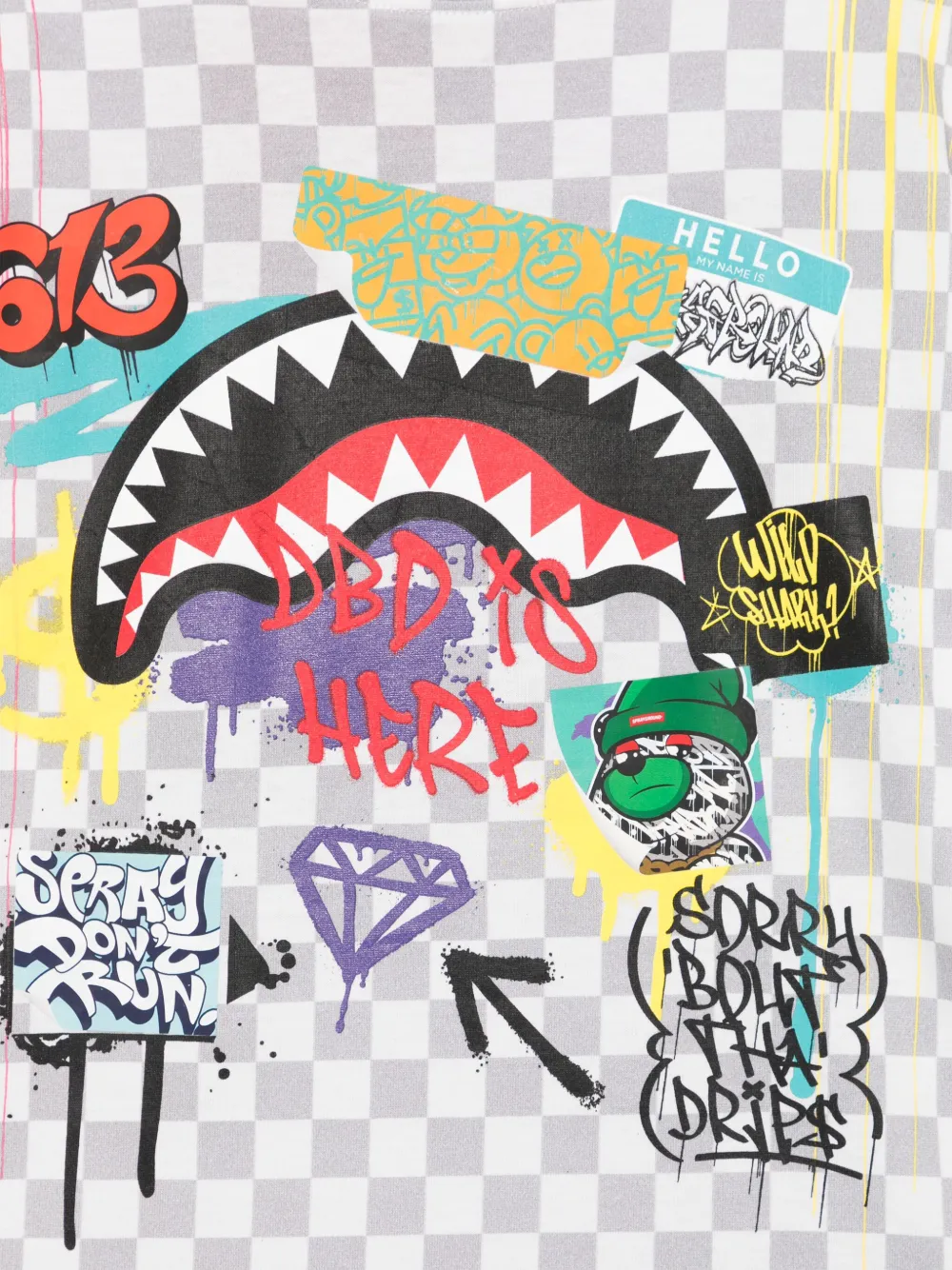sprayground kid Sharks in de Rizz Over T-shirt Wit
