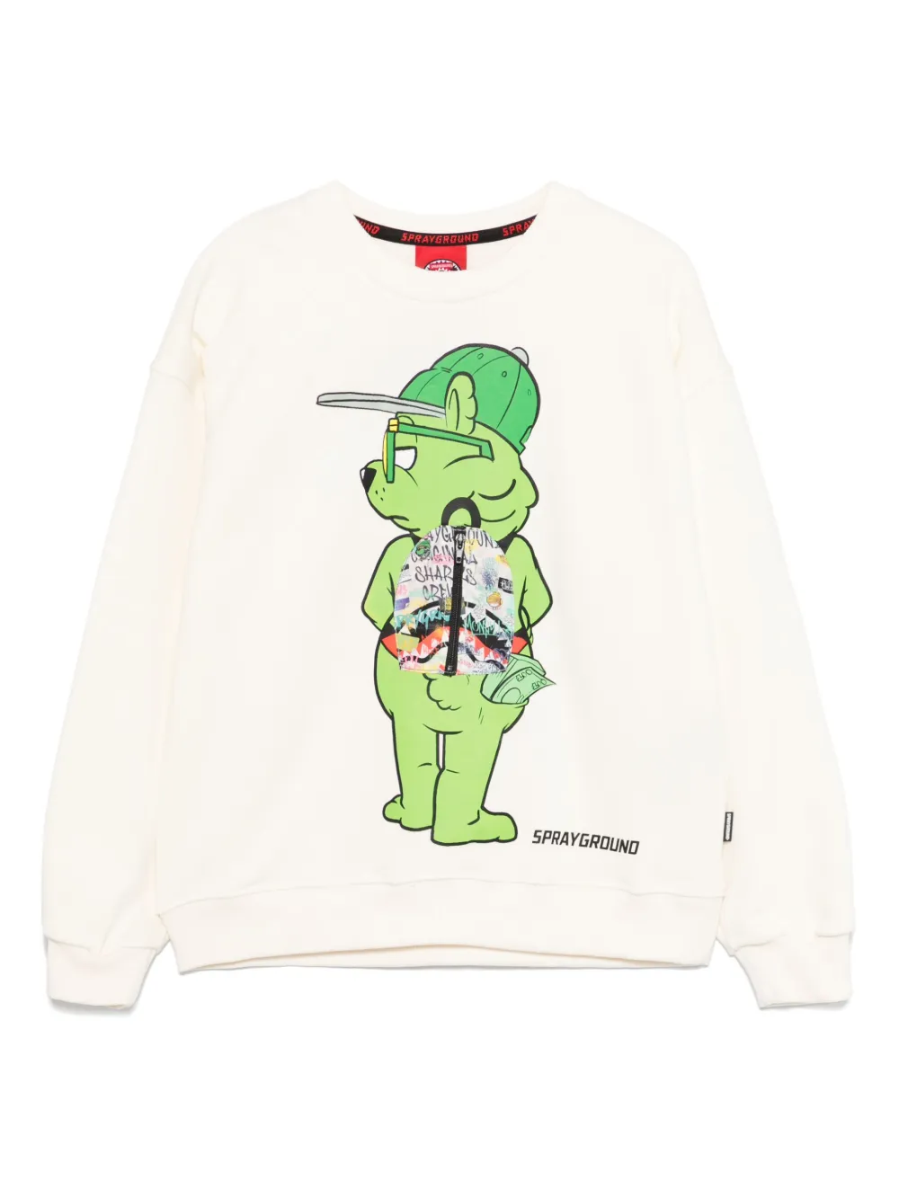 sprayground kid Sharks In The Rizz Bear sweatshirt | Neutrals | Image 1