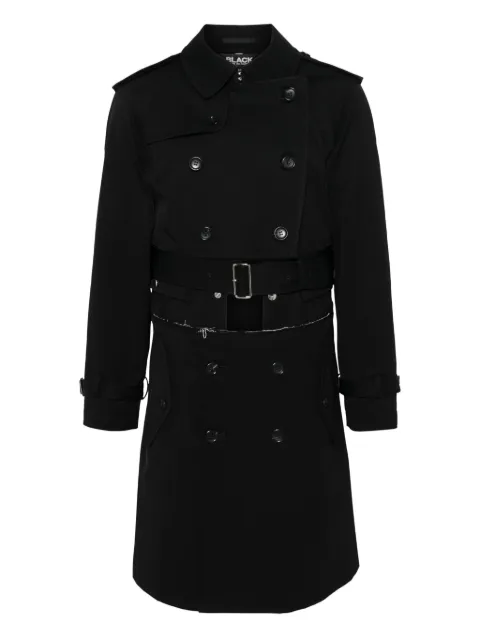 Black Comme Des Garçons gabardina con botones laterales