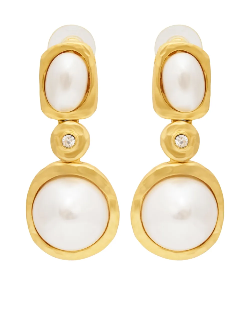 Kenneth Jay Lane aretes con detalle de perla | dorado | Image 1
