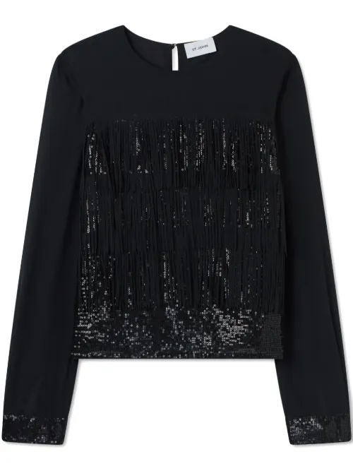 Blouse ornée de sequins à franges - St. John - Modalova