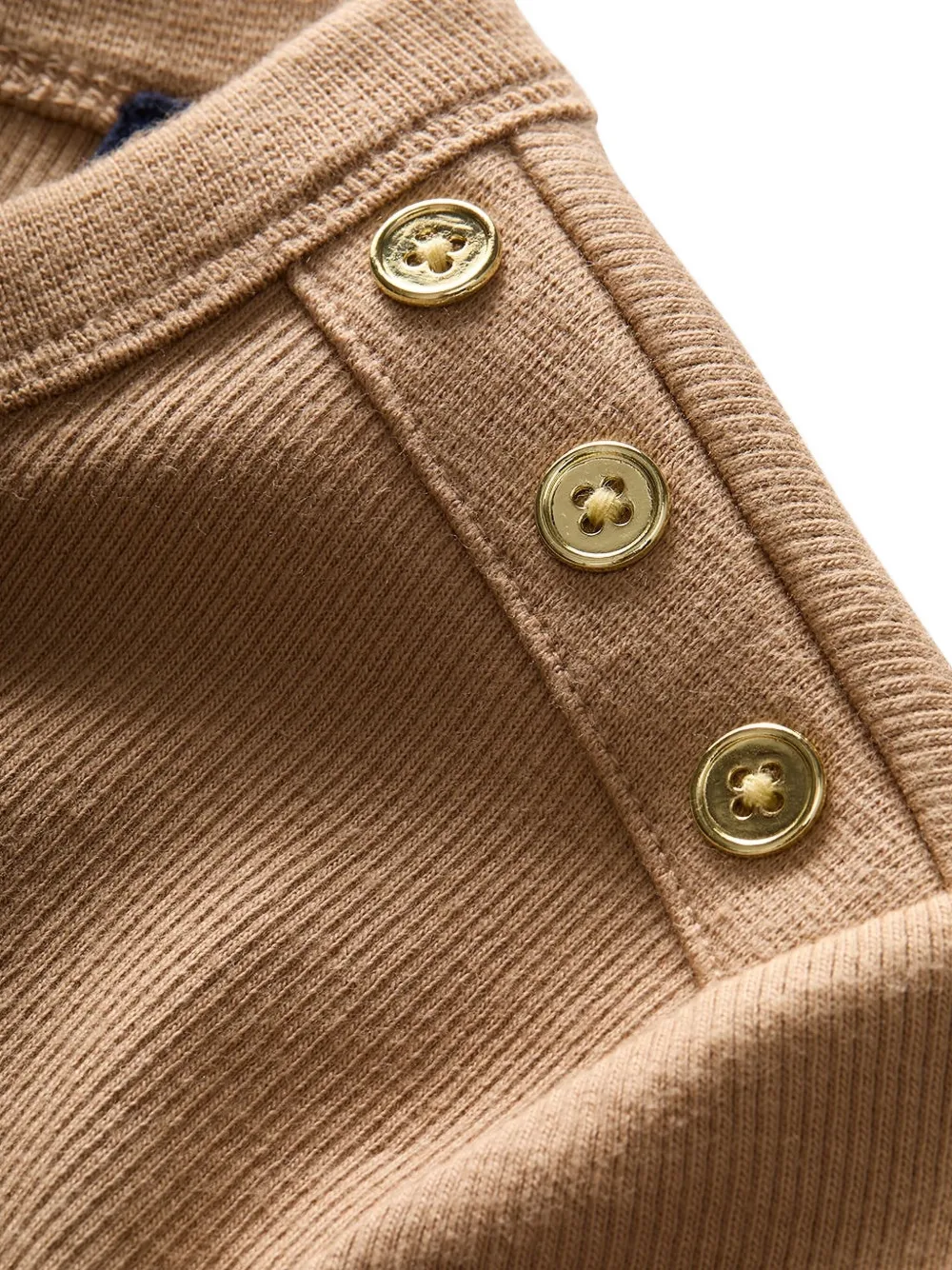 Veronica Beard Draya Button-detailed Ribbed T-shirt In Neutral