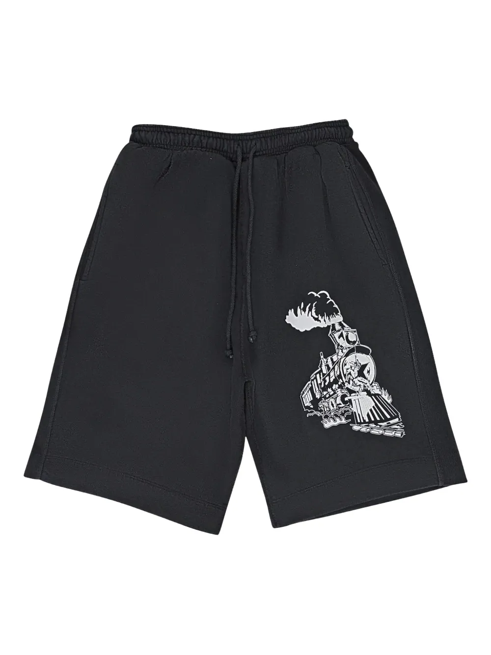 graphic-print drawstring shorts