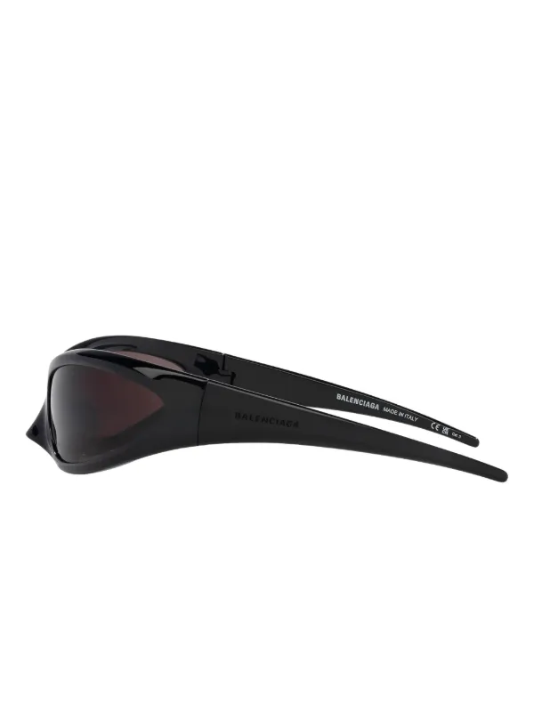 【関税込み】Balenciaga ブラック ロゴ キャットアイサングラス Balenciaga Eyewear Skin XXL キャットアイ サングラス