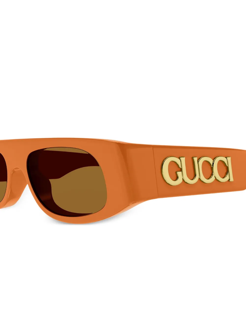 GUCCI アビエーターサングラス オレンジレンズ G-DRAGON Gucci Eyewear ロゴ サングラス | オレンジ | FARFETCH JP