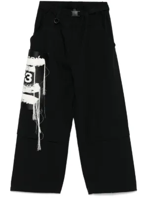 Yohji Yamamoto ウール クロップドパンツ | ブラック | FARFETCH JP