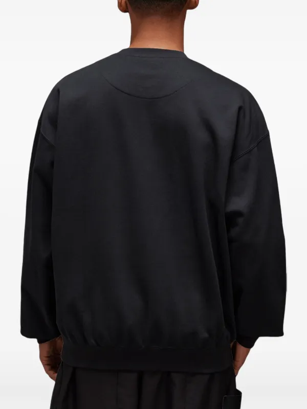 【Y-3】Men's Square Logo Black Sweatshirt GV6057 Bluzy adidas Y-3 Logo Knit Crew Sweatshirt 'Black' (IW7483