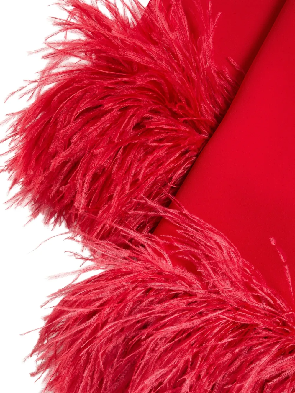 Valentino Garavani Midi-jurk met veren afwerking Rood