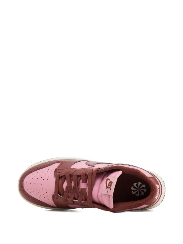 brown dunks with pink laces