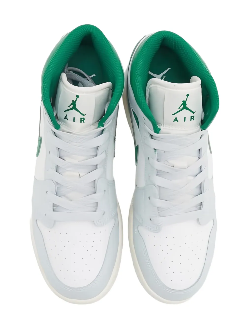 Jordan Kids Jordan 1 Mid "Summit White Pure Platinum Sail Pine Green" sneakers 142 Summit White Pure Platinum Sail Pine Green
