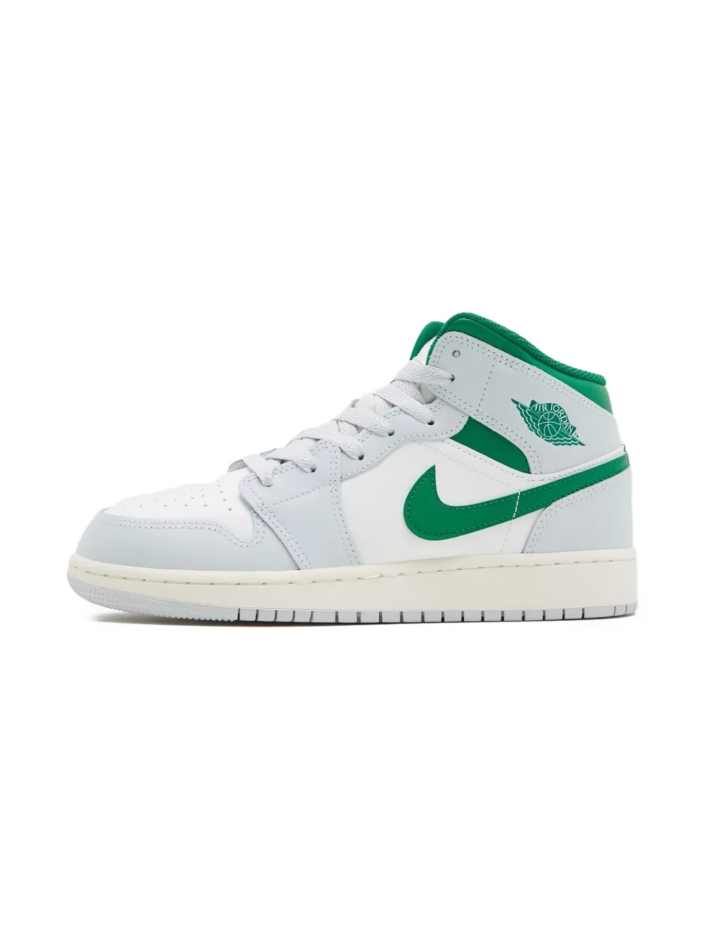 Jordan Kids Jordan 1 Mid "Summit White Pure Platinum Sail Pine Green" sneakers 142 Summit White Pure Platinum Sail Pine Green