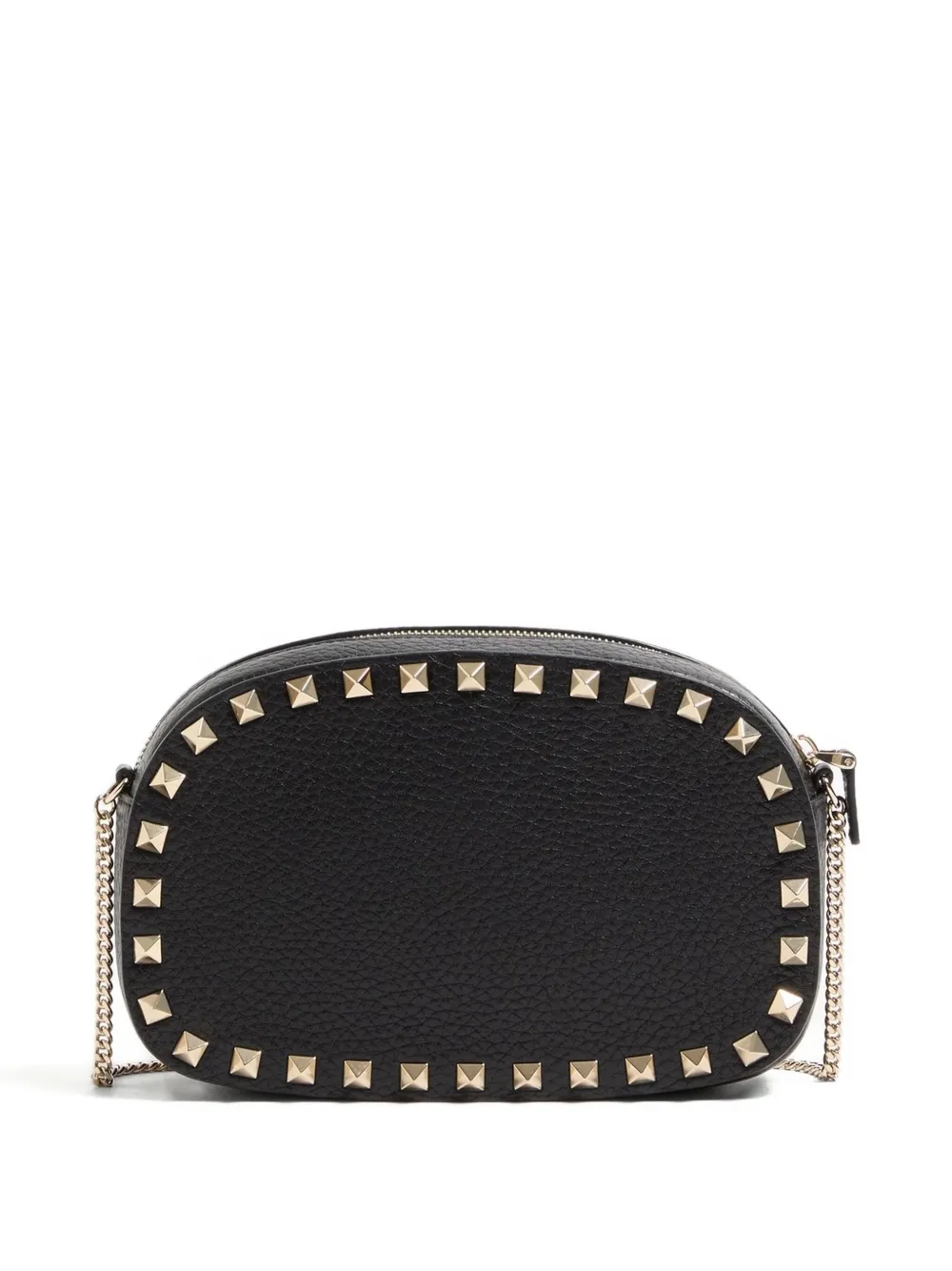 Valentino Garavani MINI ROCKSTUD CROSSBODY BAG IN GRAINY CALFSKIN - Zwart