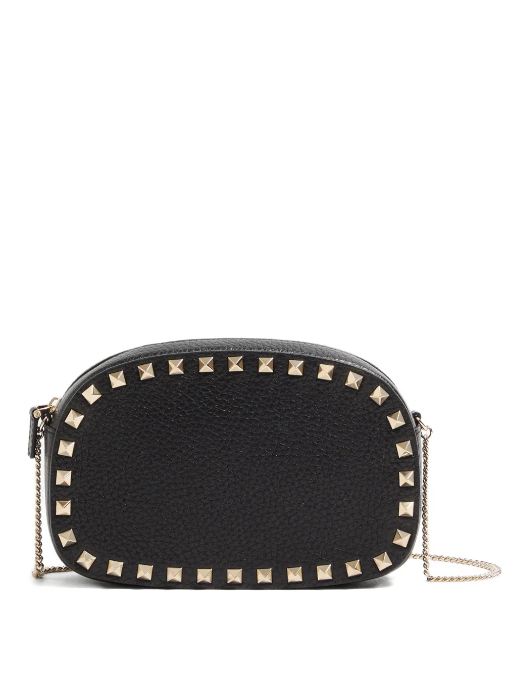 Valentino Garavani MINI ROCKSTUD CROSSBODY BAG IN GRAINY CALFSKIN - Nero