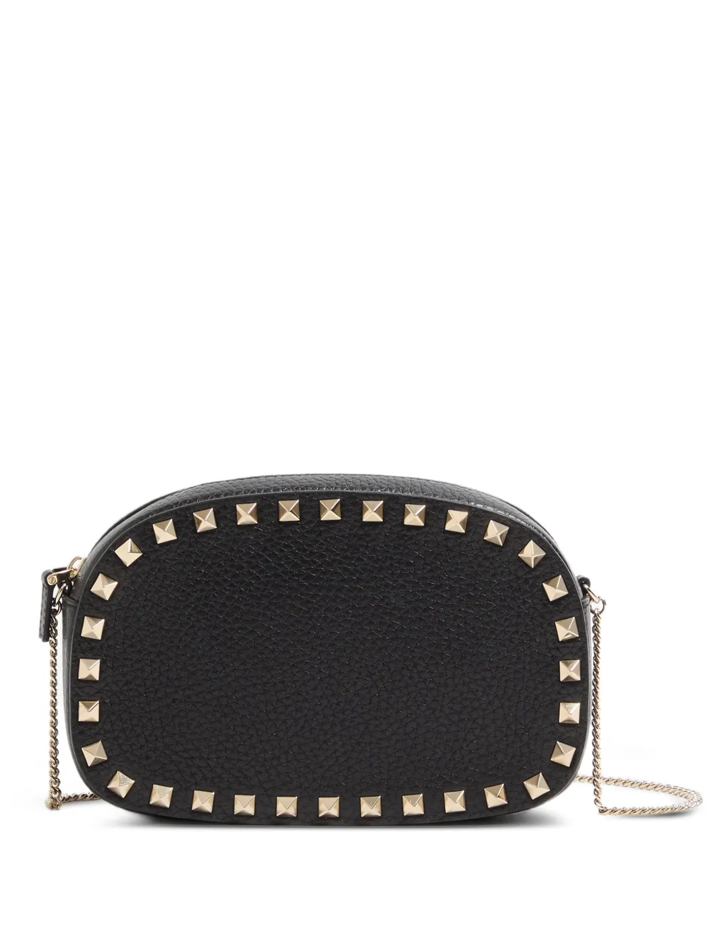 Valentino Garavani MINI ROCKSTUD CROSSBODY BAG IN GRAINY CALFSKIN - Nero