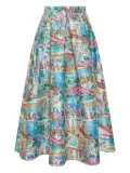 alessandro enriquez graphic-print skirt - Blue