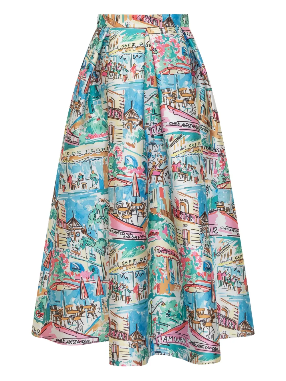 Alessandro enriquez graphic-print skirt - Blauw