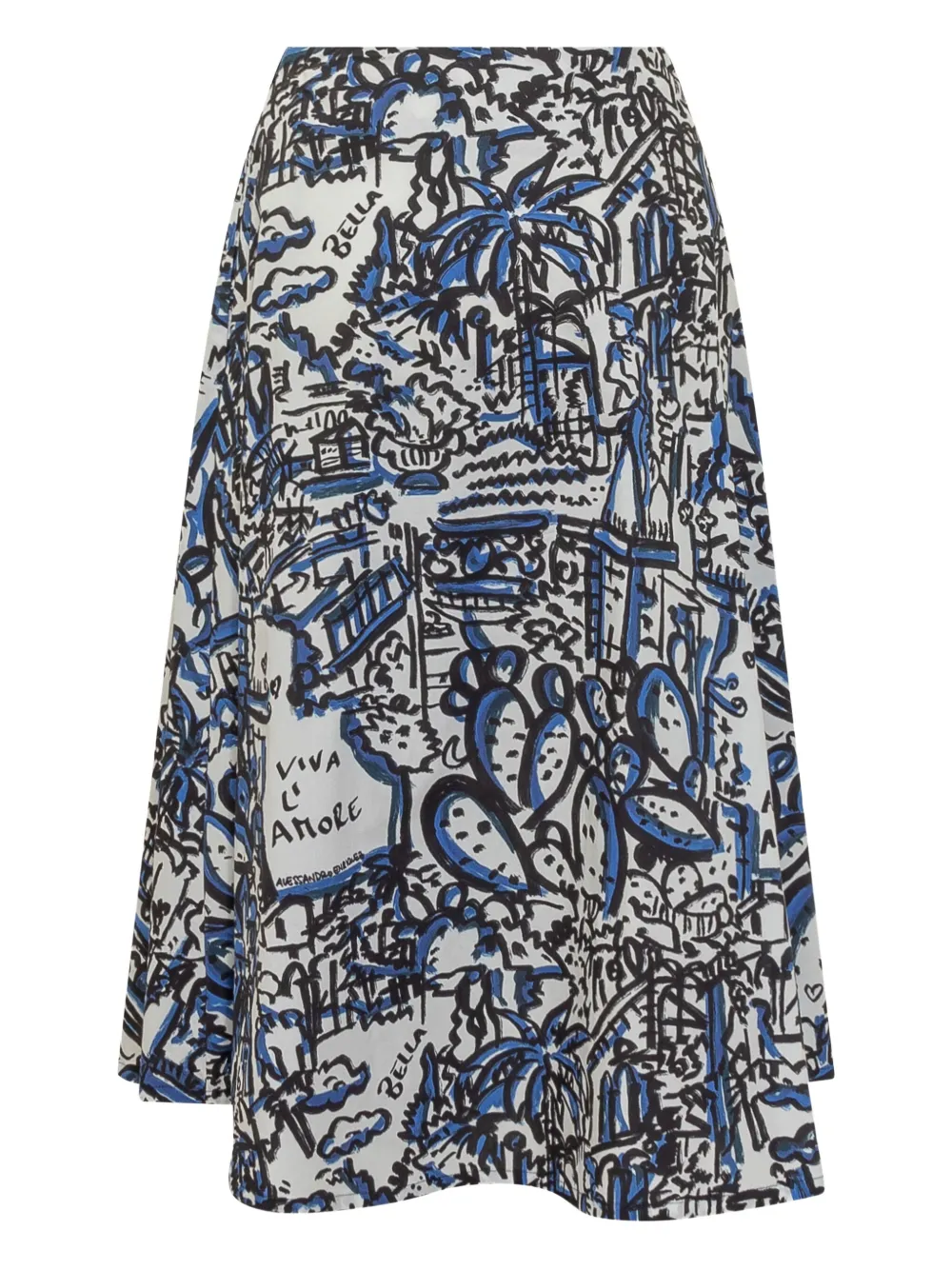 Alessandro enriquez cotton pleated skirt - Blauw
