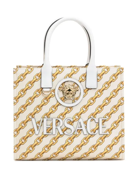 Versace small Chain Stripes tote bag 10058611A13568 - 0
