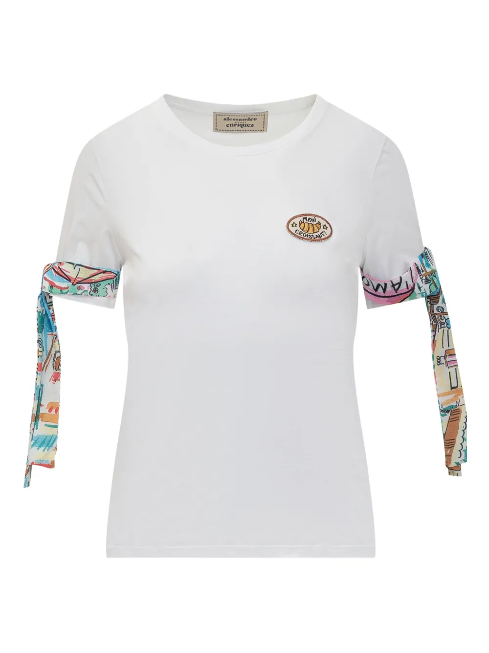 alessandro enriquez playera con detalle de mascada | blanco | Image 1