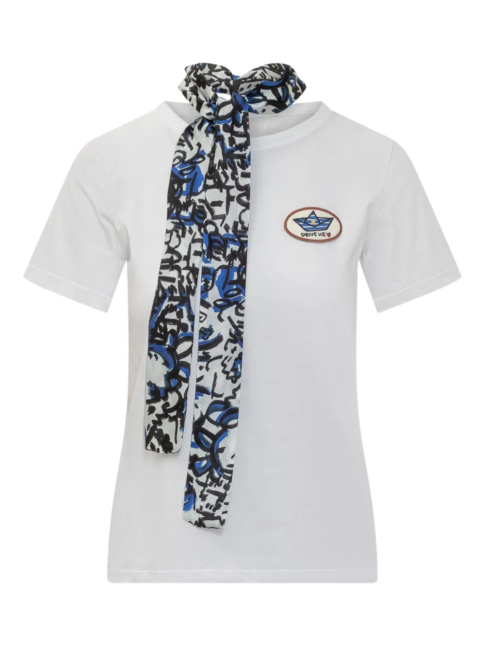 alessandro enriquez playera con detalle de mascada | blanco | Image 1