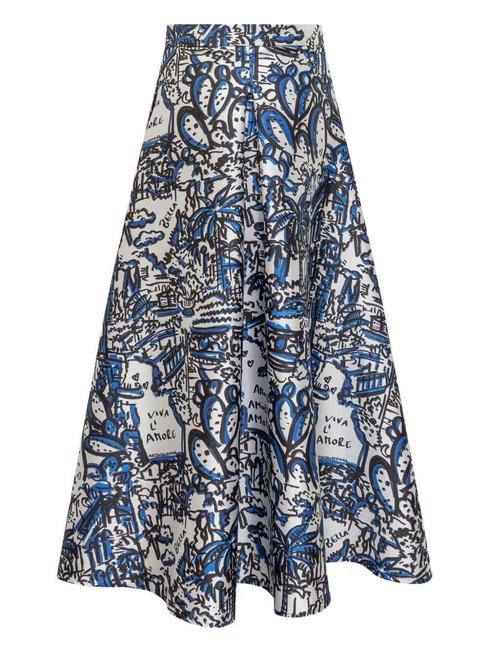 Alessandro enriquez graphic-print skirt - Blauw