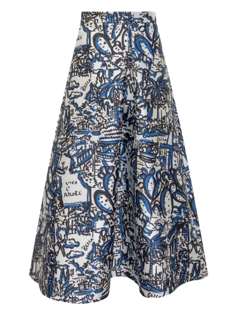 alessandro enriquez graphic-print skirt