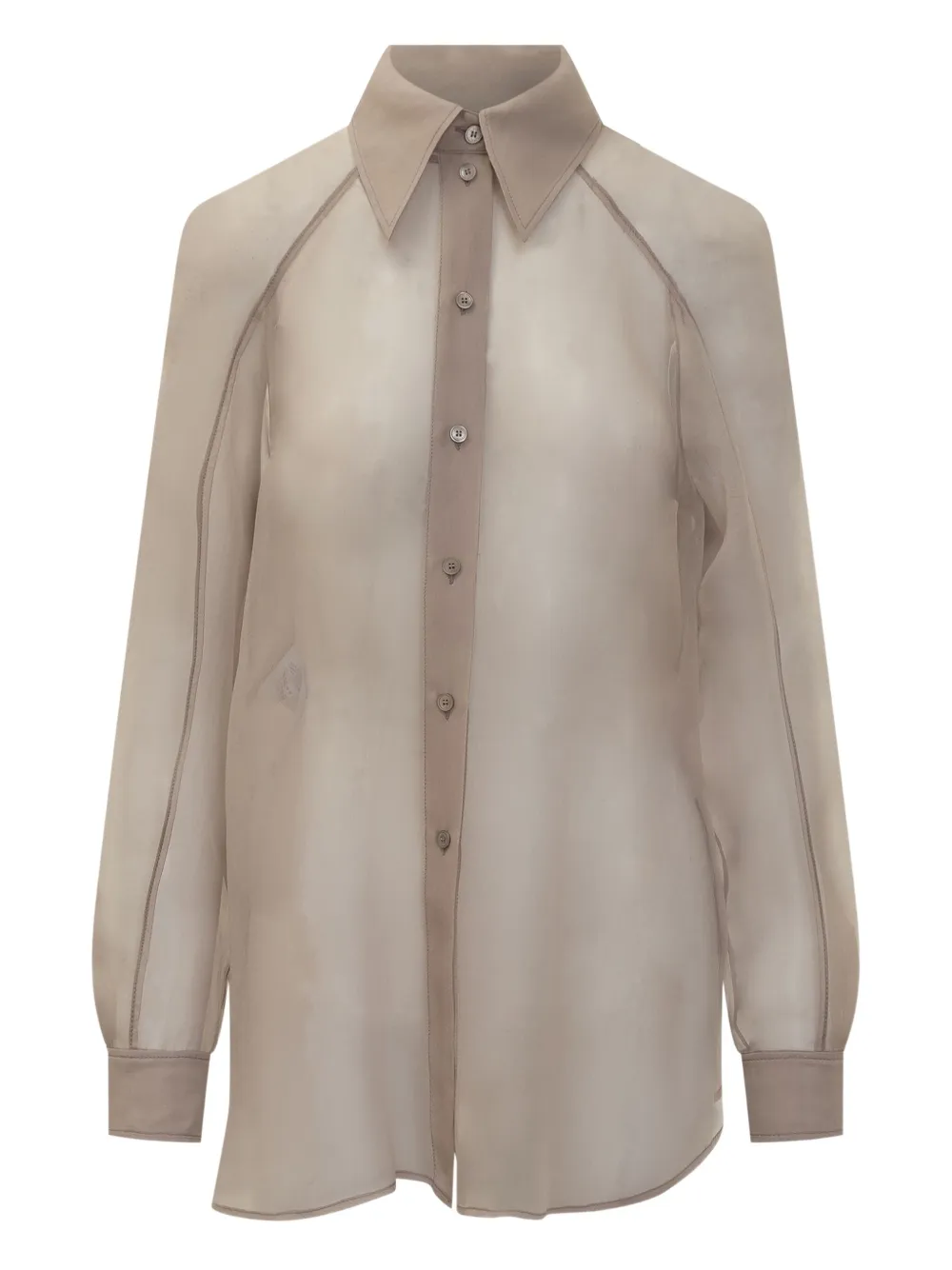 Alberta Ferretti Silk Shirt In Neutrals