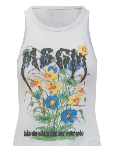 MSGM graphic-print top